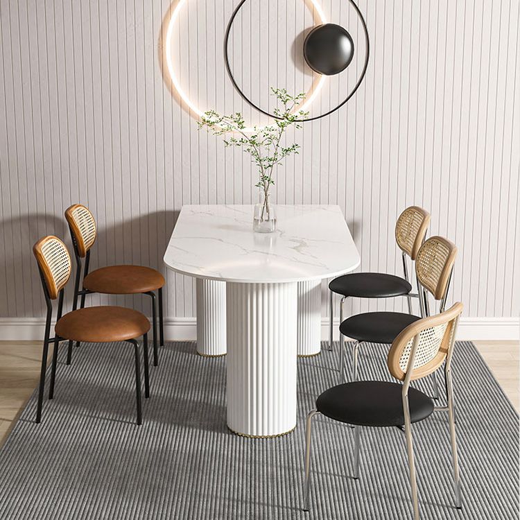 Metal Contemporary Free Form Table Marble Top Table for Dining Room and Kitchen Clearhalo ' dining_table' 'Dining Tables & Seating' 'Dining Tables' 'furn' 'furn_dining_table' 'Furniture' 'furniture_dining_table' 'Kitchen & Dining Furniture' 'kitchen&dining_furn' 'kitchen' 'kitchen_dining_table' 1200x1200_13d407ac-3aea-4e8a-ba94-fc5b57093489