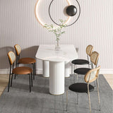 Metal Contemporary Free Form Table Marble Top Table for Dining Room and Kitchen Clearhalo ' dining_table' 'Dining Tables & Seating' 'Dining Tables' 'furn' 'furn_dining_table' 'Furniture' 'furniture_dining_table' 'Kitchen & Dining Furniture' 'kitchen&dining_furn' 'kitchen' 'kitchen_dining_table' 1200x1200_13d407ac-3aea-4e8a-ba94-fc5b57093489