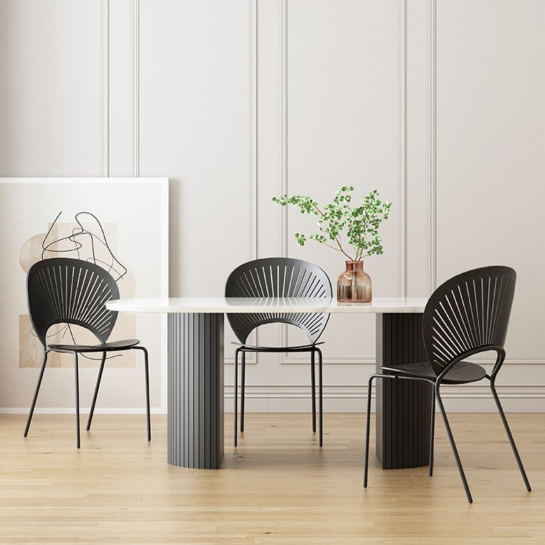 Simplicity Style Furniture Oval Double Pedestal Dining Site Table for Dining Room Clearhalo 'Dining Tables & Seating' 'Dining Tables' 'dining_table' 'furn' 'furn_dining_table' 'Furniture' 'furniture_dining_table' 'Kitchen & Dining Furniture' 'kitchen' 'kitchen_dining_table' 1200x1200_13d48c6c-1719-4c07-acf6-9bedb6a54168