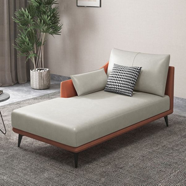 Nordic Style Faux Leather Chaise Recessed Arms Chaise in Solid Color Clearhalo 'Chairs & Seating' 'Chaise Lounge' 'chaise_lounge' 'furn' 'furn_chaise_lounge' 'Furniture' 'Living Room Furniture' 1200x1200_13d5095a-e1c9-4c15-8a7b-5e2e90df6f71