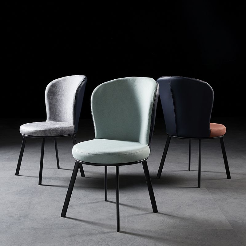 Sillas de comedor tapizadas de estilo industrial sólido sillón de comedor sin brazo