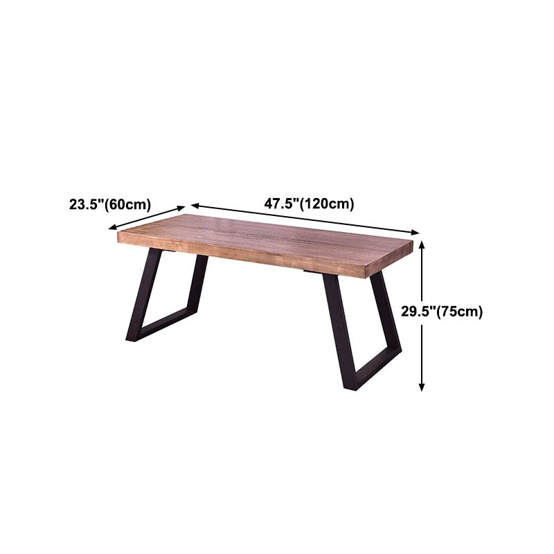 Metal Industrial Rectangle Table Pine Solid Wood Top Dining Table with Sled Base Clearhalo 'Dining Tables & Seating' 'Dining Tables' 'dining_table' 'furn' 'furn_dining_table' 'Furniture' 'furniture_dining_table' 'Kitchen & Dining Furniture' 1200x1200_13d5d196-613e-48be-ab8e-d6725931ac6e