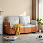 Faux lederen bank bed met kussenachter converteerbare bank met tijdschriftopslag