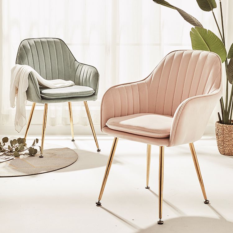 Scandinavian Style Dining Chair Metal Home Cushioned Solid Back Chair with Arm Clearhalo ' kitchen&dining_furn' 'Dining Chairs' 'Dining Tables & Seating' 'dining_chair' 'furn' 'furn_dining_chair' 'Furniture' 'furniture_dining_chair' 'Kitchen & Dining Furniture' 'kitchen' 1200x1200_13d64637-26ea-41c4-beb1-54958f59559f