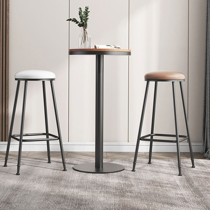 Scandinavian Backless Footrest Barstool Matte Finish Upholstered Home Stool Clearhalo 'Bar Furniture' 'Bar Stools' 'bar_stools' 'furn' 'furn_bar_stools' 'Furniture' 'furniture_bar_stools' 'Kitchen & Dining Furniture' 1200x1200_13d6f3f5-4c95-4320-8995-e49156abc99a