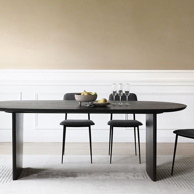 Solid Wood Contemporary Oval Dining Table Black Wood Top Table for Dining Room Clearhalo ' dining_table' 'Dining Tables & Seating' 'Dining Tables' 'furn' 'furn_dining_table' 'Furniture' 'furniture_dining_table' 'Kitchen & Dining Furniture' 'kitchen&dining_furn' 'kitchen' 'kitchen_dining_table' 1200x1200_13d778a0-c124-4e1a-b003-3be4ea400042