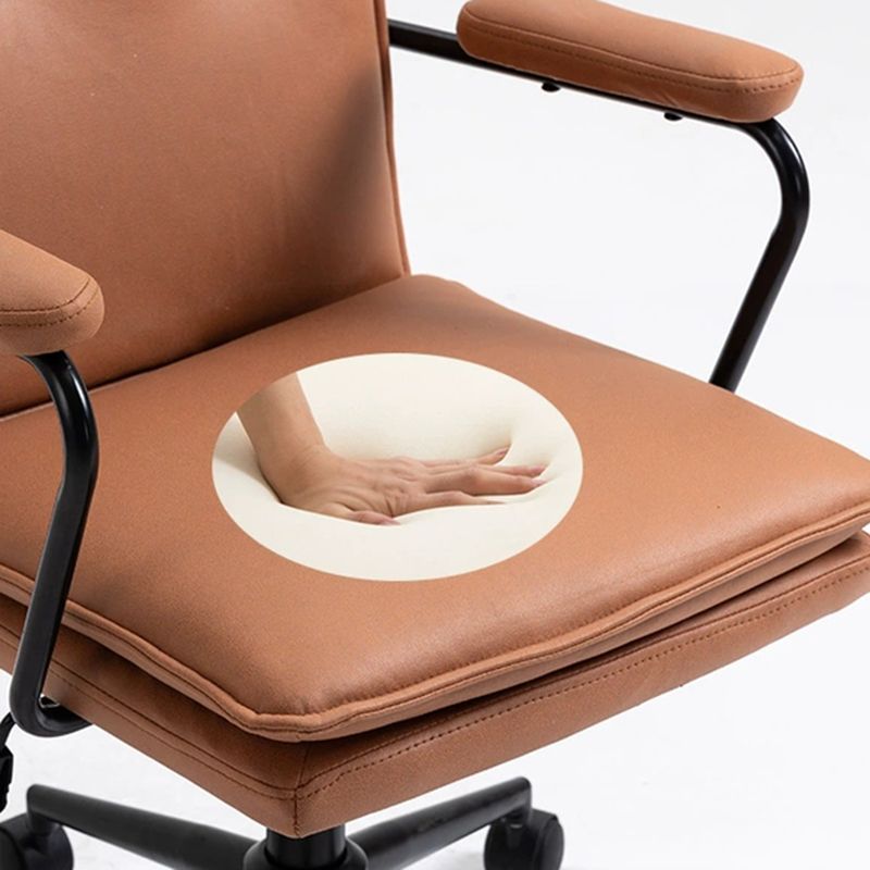 Black Frame Modern Office Chair Swivel Computer Desk Chair with Padded Arms Clearhalo 'Furniture' 'furniture_office_chair' 'Office Chairs' 'Office Furniture' 'office_chair' 1200x1200_13d8151e-a087-4454-840f-013a2613886c