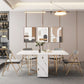 Contemporary Rectangle Dining Table Sintered Stone Drop-Leaf Table with Metal Base for Dining Room Clearhalo ' dining_table' 'Dining Tables & Seating' 'Dining Tables' 'furn' 'furn_dining_table' 'Furniture' 'furniture_dining_table' 'Kitchen & Dining Furniture' 'kitchen&dining_furn' 'kitchen' 'kitchen_dining_table' 1200x1200_13d85c91-b9e0-4a7f-bba4-b290c9b0db72
