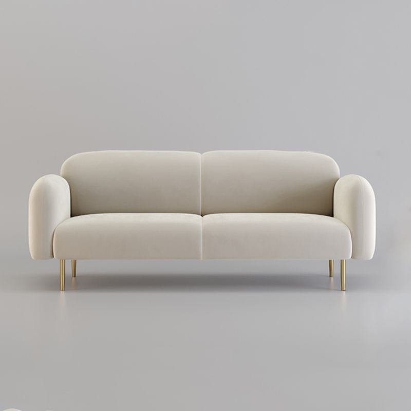 Velvet Modern Standard Sewn Pillow Back Sofa 27.5"W Square Arm with Bolster Pillows Clearhalo 'furn' 'furn_sofas' 'Furniture' 'furniture_sofas' 'kitchen' 'kitchen_sofas' 'Living Room Furniture' 'Sofa' 'sofas' 1200x1200_13d8b544-06b6-42ad-9346-6ae186420c07