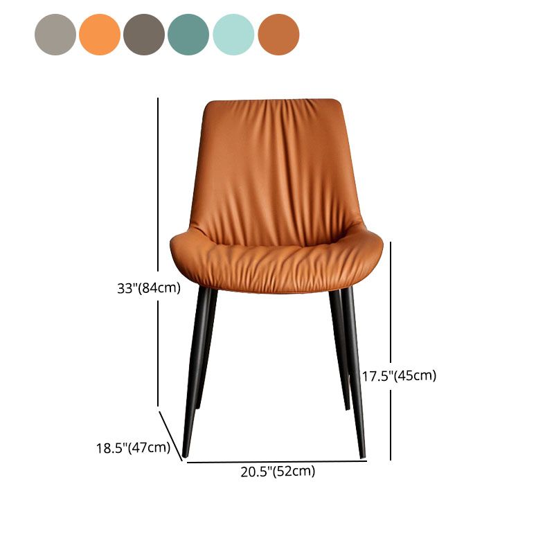 Scandinavian Design Leather Dining Side Chair for Home Armless Solid Back Chair Clearhalo 'Dining Chairs' 'Dining Tables & Seating' 'dining_chair' 'furn' 'furn_dining_chair' 'Furniture' 'furniture_dining_chair' 'Kitchen & Dining Furniture' 1200x1200_13d945f5-99a4-43ee-93b8-2c5b290b872a