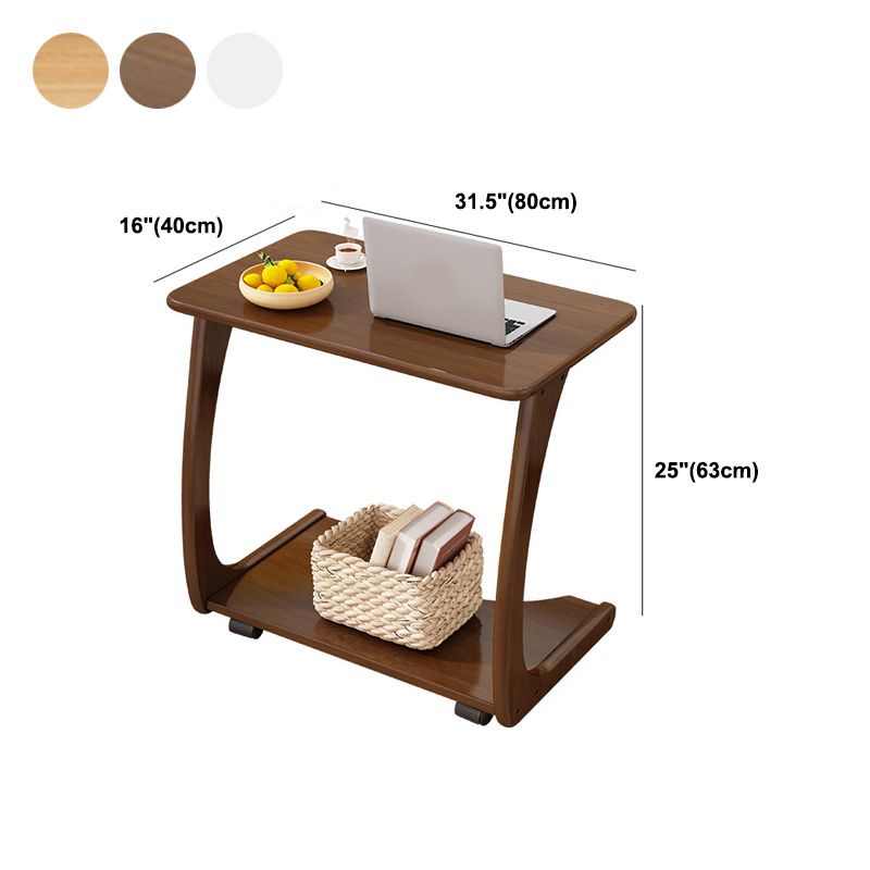 Tavolo laterale Nordico C Tavolino rettangolare in legno massiccio per soggiorno