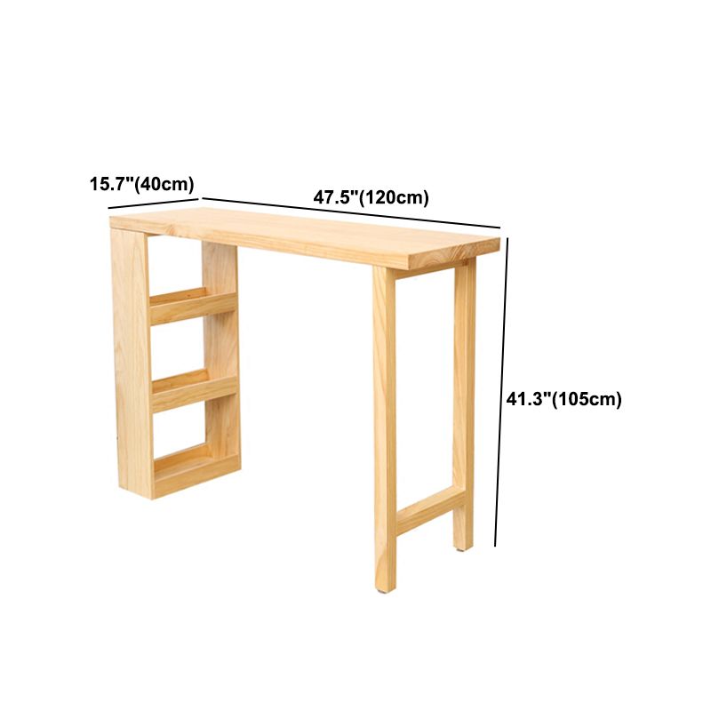 Modern Wood Hall Table with Rectangle Table Top Double Pedestal Table- 41.3" H Clearhalo 'Bar Furniture' 'Bar Tables' 'bar_tables' 'furn' 'furn_bar_tables' 'Furniture' 'furniture_bar_tables' 'Kitchen & Dining Furniture' 1200x1200_13d9a7cf-4f7c-4ffc-b5fa-f31f444b2a69