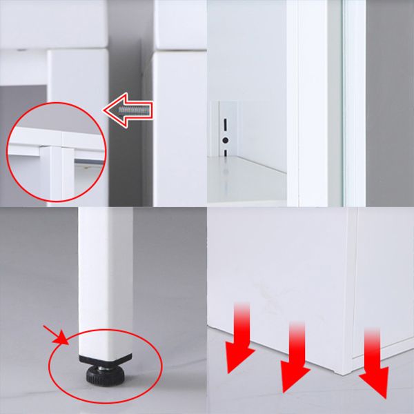 31,5 "L serveur de style glam avec les jambes métalliques du buffet finition métallique avec portes en verre