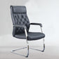 Contemporary No Wheels Chair Faux Leather Chrome Frame Office Chair