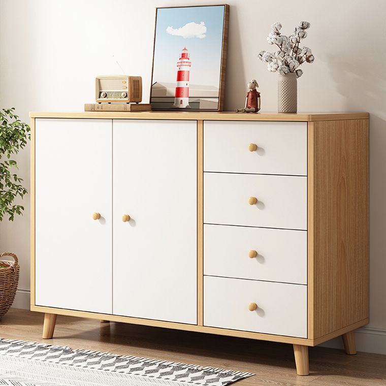 Modern Rectangle Storage Cabinet with Drawer Wooden Accent Cabinet