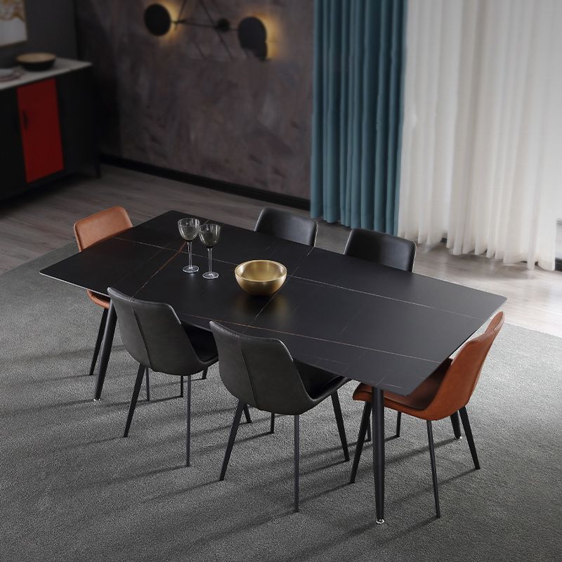 Designer Style Sintered Stone Dining Set Rectangle 1/2/5/7 Pieces Dining Area Table Set Clearhalo 'Dining Room Sets' 'Dining Tables & Seating' 'dining_room_set' 'furn' 'furn_dining_room_set' 'Furniture' 'Kitchen & Dining Furniture' 1200x1200_13dd08cd-07d2-43dd-95ec-dbf09d90094c