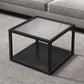 Square Minimalist Coffee Table Open Shelf Cocktail Table for Living Room