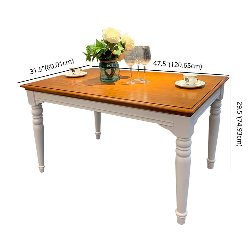 Traditional Wooden Dining Room Set with Rectangle Top and White Base Dining Furniture Clearhalo 'Dining Room Sets' 'Dining Tables & Seating' 'dining_room_set' 'furn' 'furn_dining_room_set' 'Furniture' 'furniture_dining_room_set' 'Kitchen & Dining Furniture' 'kitchen&dining_furn' 'kitchen' 1200x1200_13dedb61-65de-46f5-9f8d-8cdc1e751532