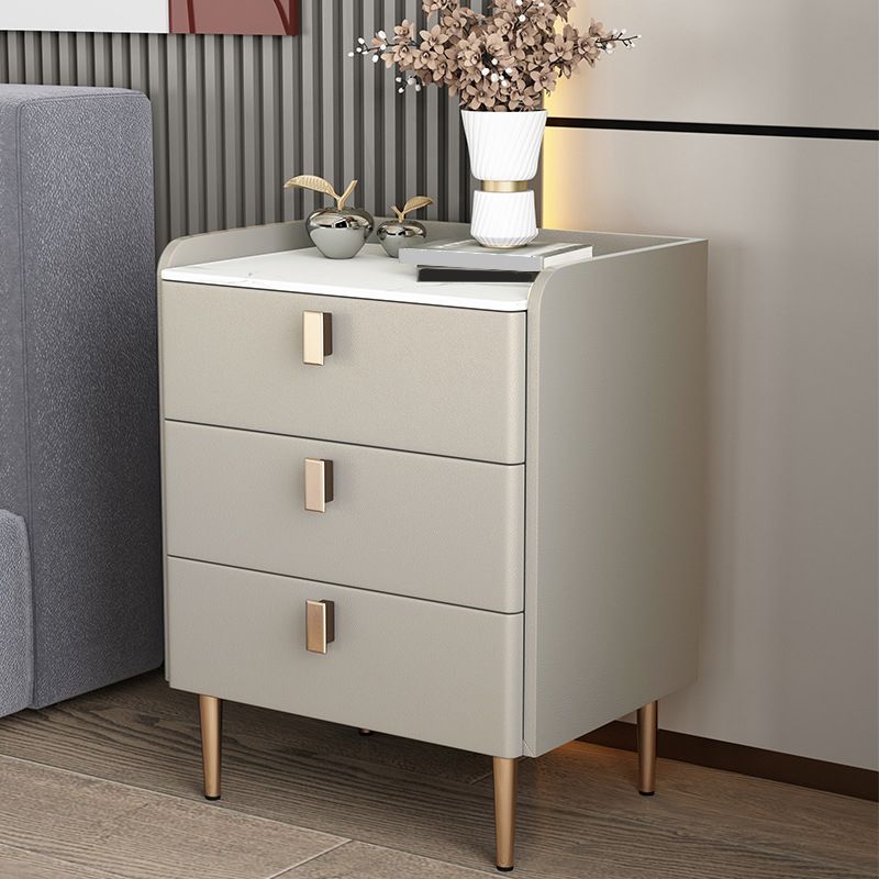 Comodini moderni da 20 "W 24,5" H comodino in pietra con 3-cassetti