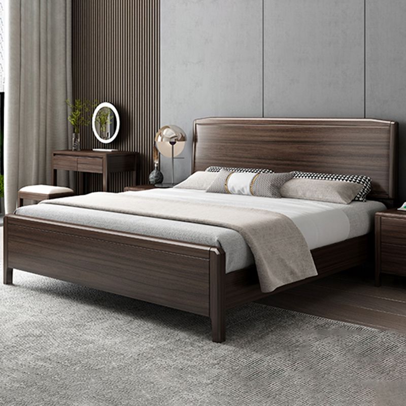 Cadre de lit de noyer en bois du milieu du siècle 85 pouces D Cadre de lit en marron