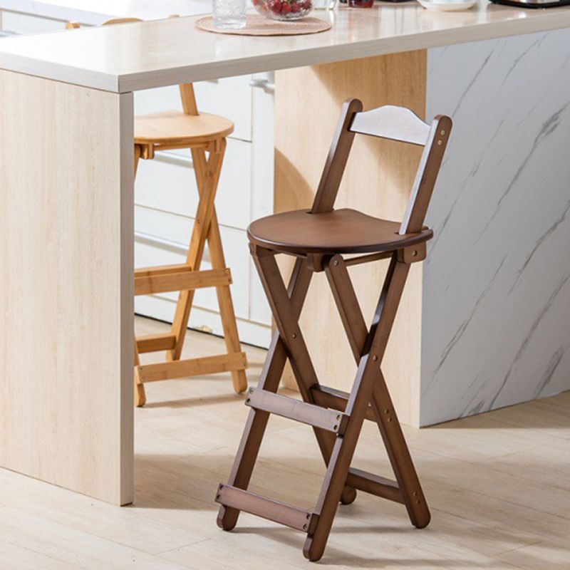 Low Back Dining Stools Folding Armless Bar Stools with Wood Base