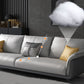 Light-grey Faux Leather Pillow Top Arm Sofa/Sectional with Stain-Resistant Clearhalo 'furn' 'furn_sectionals' 'Furniture' 'furniture_sectionals' 'Living Room Furniture' 'Sectionals' 1200x1200_13e207dd-c4d1-4af1-8adc-285426146d72