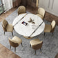 Glam Style Sintered Stone Dining Set Round 1/2/3/5/6/7/9 Pieces Dining Set for Home Use Clearhalo 'Dining Room Sets' 'Dining Tables & Seating' 'dining_room_set' 'furn' 'furn_dining_room_set' 'Furniture' 'Kitchen & Dining Furniture' 1200x1200_13e23d76-c3d1-40fc-b77f-435916ab9757
