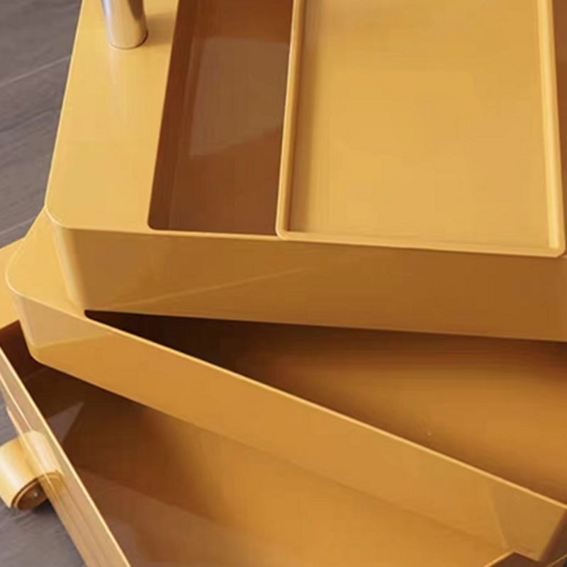 Modern Colored 5 - Drawer Plastic Nightstand Or End Table with Casters