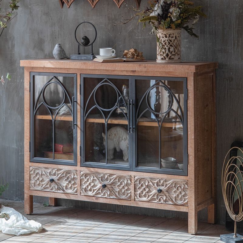 Traditional Display Stand Solid Wood Hutch Cabinet with Doors for Dining Room Clearhalo 'Display & China Cabinets' 'display_china_cabinets' 'furn' 'furn_display_china_cabinets' 'Furniture' 'Kitchen & Dining Furniture' 1200x1200_13e6a648-4adf-4867-8324-8ff537831a55