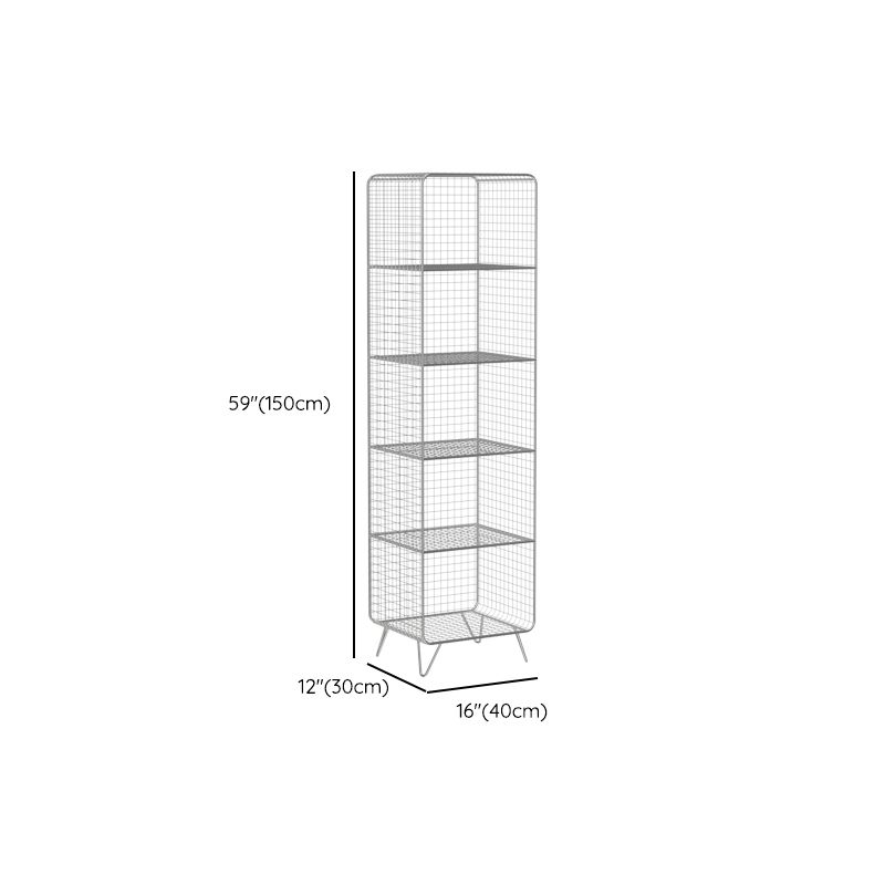 Metal Closed Back Standard Bookshelf Modern Style Bookcase with Shelves Clearhalo 'Bookcases' 'furn' 'furn_bookcases' 'Furniture' 'Office Furniture' 1200x1200_13e71e67-64a4-45a3-a193-9c4305bde295