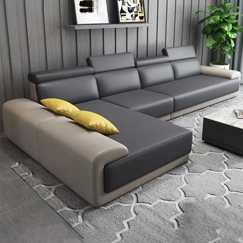 Modern Sectional with Adjustable Head Pillow and Armless for Living Room