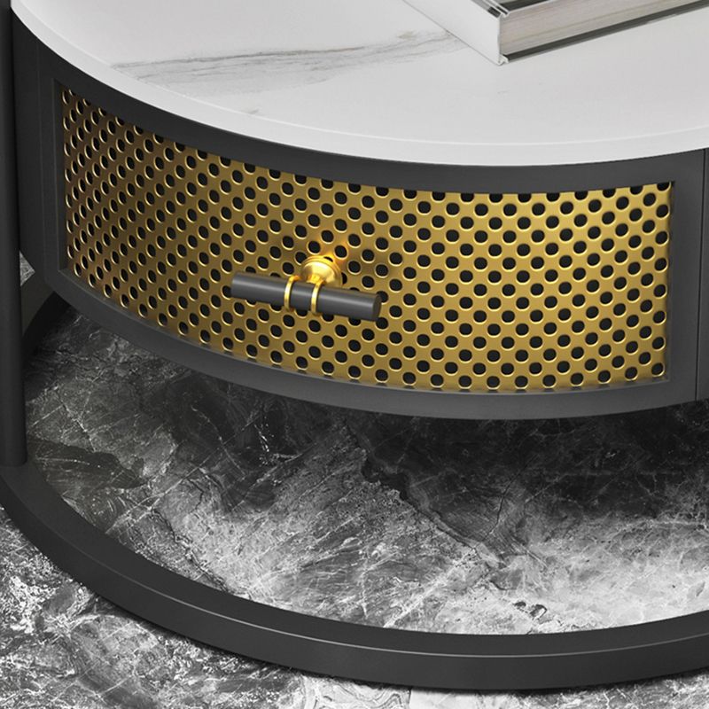 Modernistischer Metallrahmen 1-DRAWER RUND RUND LIVIS ROOM BEIDE