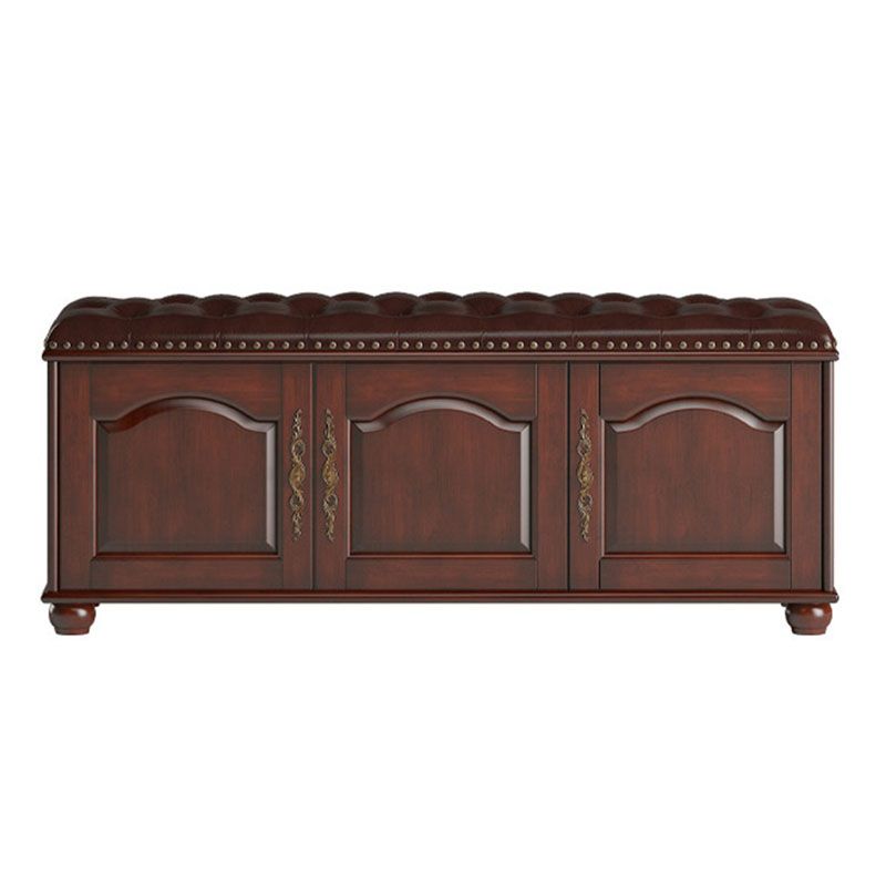Rubberwood Seating Bench Cushioned 14" W Rectangle Shoe Storage Entryway Bench Clearhalo 'Benches' 'Chairs & Seating' 'furn' 'furn_benches' 'Furniture' 'Living Room Furniture' 1200x1200_13ea5299-4d85-4799-a39c-850361e8e541