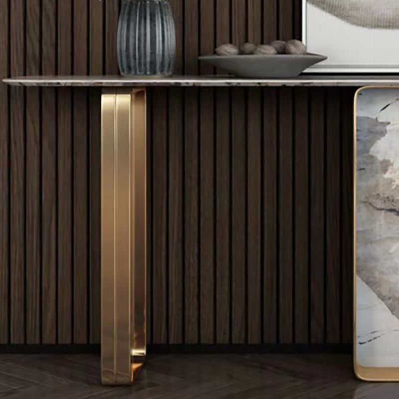 Tavolo console contemporanea a forma di rettangolo tavolo di divano in pietra in oro