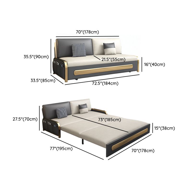 Faux leather Sofa Bed Glam Armless Sleeper Sofa with Upholstered Clearhalo 'furn' 'furn_futons' 'Furniture' 'Futons & Daybeds' 'Futons' 'Living Room Furniture' 1200x1200_13eb2235-55c7-4786-a5c3-31666e953a79