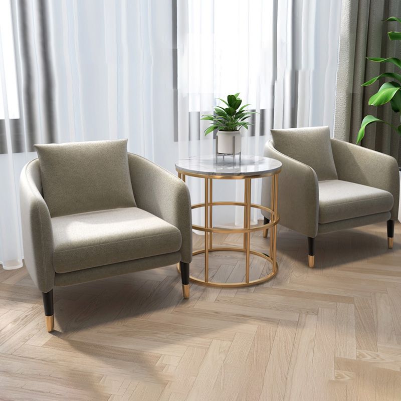 25.19" Wide Linen Barrel Accent Chair Pillow Back 4 Legs Barrel Chair Clearhalo 'Accent Chairs' 'accent_chairs' 'Chairs & Seating' 'furn' 'furn_accent_chairs' 'Furniture' 'Living Room Furniture' 1200x1200_13ec3fd1-9457-47da-abc3-f4aaabe1f717