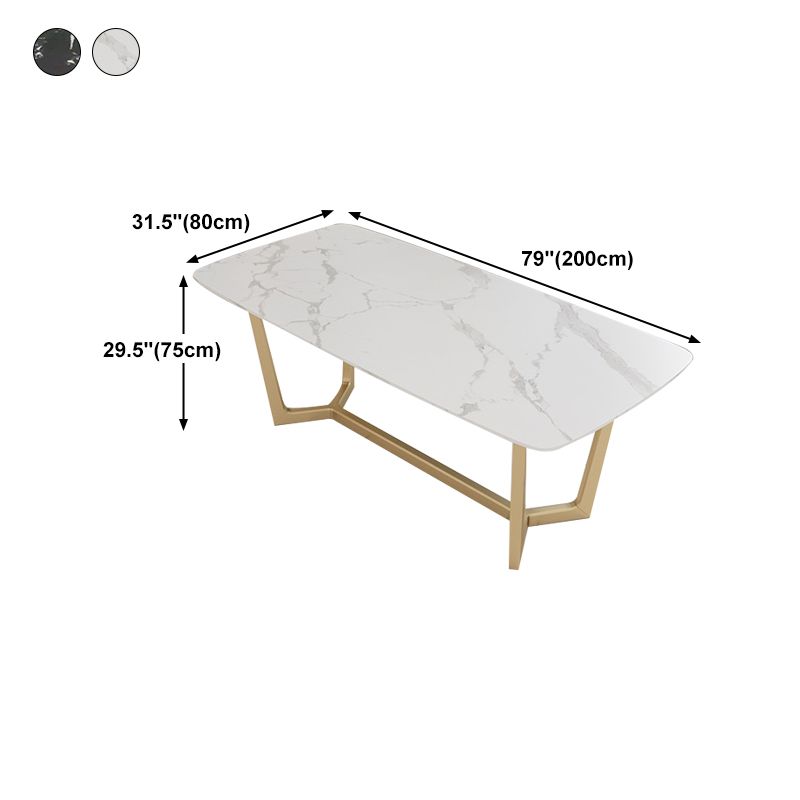 Glam -stijl rechthoekige kantoorbureau Stone Trestle Desk voor thuis