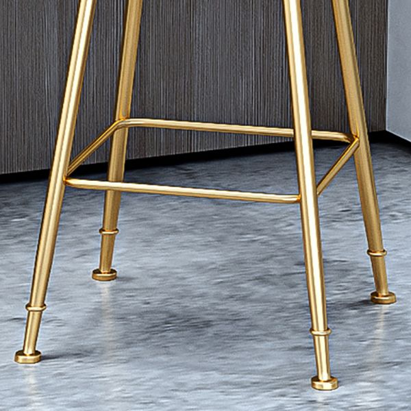 Glam Armless Backrest Counter Stool Iron Cashier Bar Stool with Flannel Cushion and Pedal Clearhalo 'Bar Furniture' 'Bar Stools' 'bar_stools' 'furn' 'furn_bar_stools' 'Furniture' 'furniture_bar_stools' 'Kitchen & Dining Furniture' 1200x1200_13f0eaa4-5851-4659-8b49-911e3aa862ea