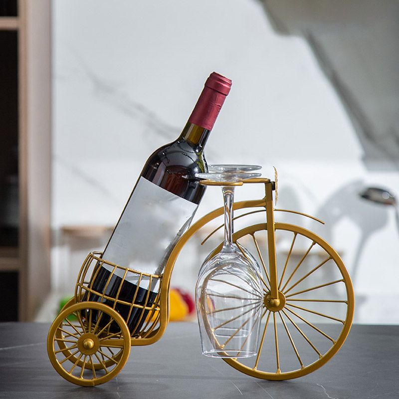 Glam Tabletop Wine Rack Metal Wine Bottle & Glass Rack for Living Room Clearhalo 'furn' 'furn_wine_racks' 'Furniture' 'Kitchen & Dining Furniture' 'Wine Racks' 'wine_racks' 1200x1200_13f14a44-85bf-455f-abd4-ec1ad3d9c4f9