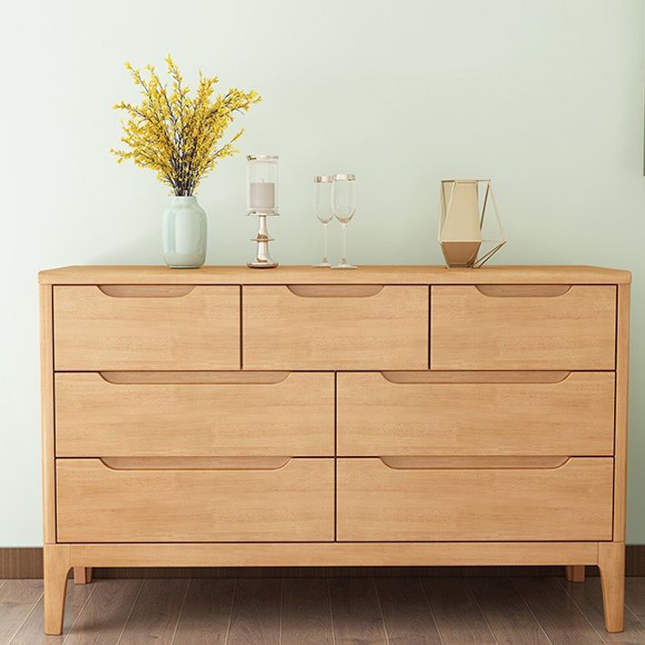 Mid-Century Modern Accent Chest with Straight Legs in Rubberwood Clearhalo 'Cabinets & Chests' 'cabinets_chests' 'furn' 'furn_cabinets_chests' 'Furniture' 'Living Room Furniture' 1200x1200_13f2ac1c-be3b-496e-aa4c-958dc899de5e