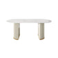 Stone Top Dining Room Table Traditional Luxury Oval Table with Sled Base