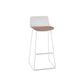 Scandinavian Low Back Bar Stool Plastic Stool with Metal Base