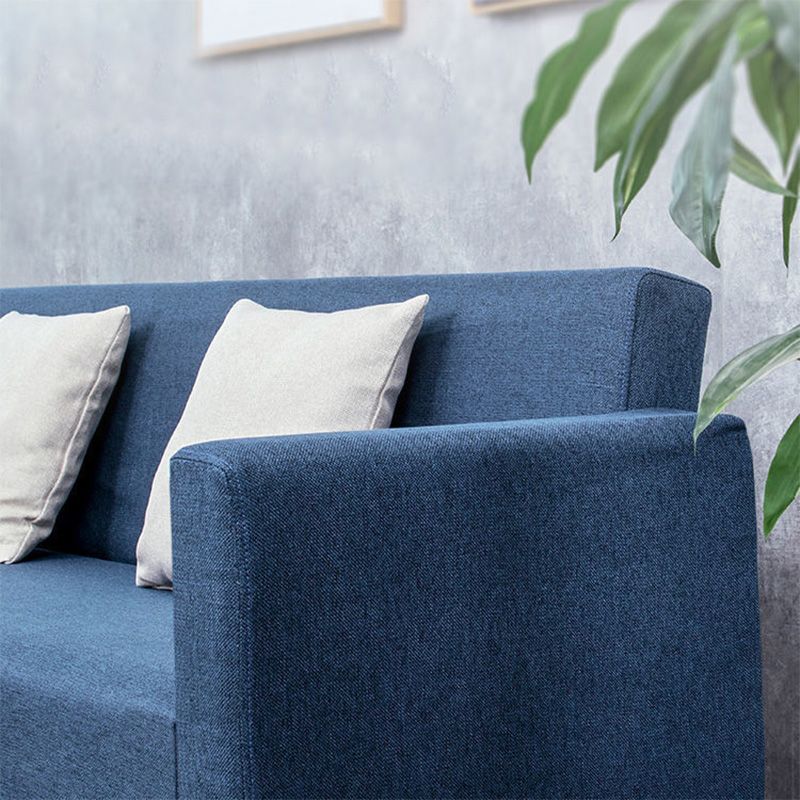 Cotton Blend Loose Back Square Arm Slipcovered Convertible Sofa Bed for Apartment Clearhalo 'furn' 'furn_sofas' 'Furniture' 'Living Room Furniture' 'Sofa' 'sofas' 1200x1200_13f8707e-60fd-4308-9910-f75109d94f50