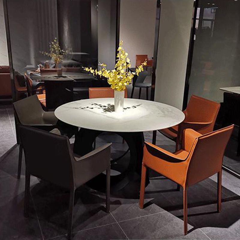 Upholstered Dining Room Chair Modern Style Faux Leather Arm Chair Clearhalo 'Dining Chairs' 'Dining Tables & Seating' 'dining_chair' 'furn' 'furn_dining_chair' 'Furniture' 'Kitchen & Dining Furniture' 1200x1200_13f90dfd-04e3-4077-9578-7300fff747e6