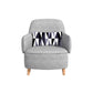 Contemporary Sewn Pillow Back Square Arm Sofa For Living Room