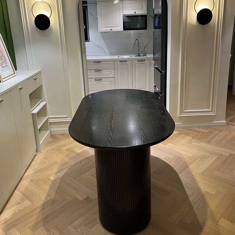 Oval Dining Table Contemporary Dining Table with Sled Base in Black Clearhalo 'Dining Tables & Seating' 'Dining Tables' 'dining_table' 'furn' 'furn_dining_table' 'Furniture' 'Kitchen & Dining Furniture' 1200x1200_13f94aa0-e75c-40cf-ba43-7126d4b234c2