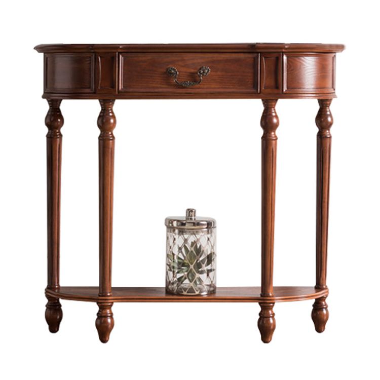 Victorian Rubber Wood End Table Free Form Sofa Console Table for Hall Clearhalo 'Console Tables' 'console_tables' 'Entry & Mudroom Furniture' 'furn' 'furn_console_tables' 'Furniture' 1200x1200_13f98657-970b-48fd-b1c9-0545aa622cc9