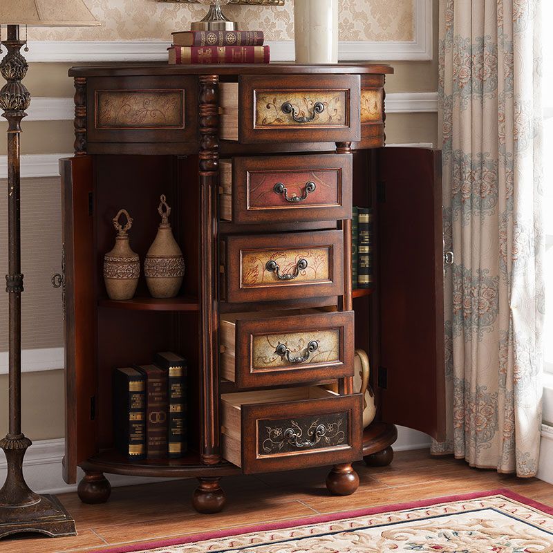 Comò in legno massiccio tradizionale cassettiera del torace con cassetti 3/4/5