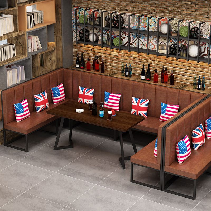 Industrial Dining Room Table Solid Wood Table with Black Double Pedestal Clearhalo ' dining_table' 'Dining Tables & Seating' 'Dining Tables' 'furn' 'furn_dining_table' 'Furniture' 'furniture_dining_table' 'Kitchen & Dining Furniture' 'kitchen&dining_furn' 'kitchen' 'kitchen_dining_table' 1200x1200_13fa0300-3469-41a5-a76f-f6d209b8baf1