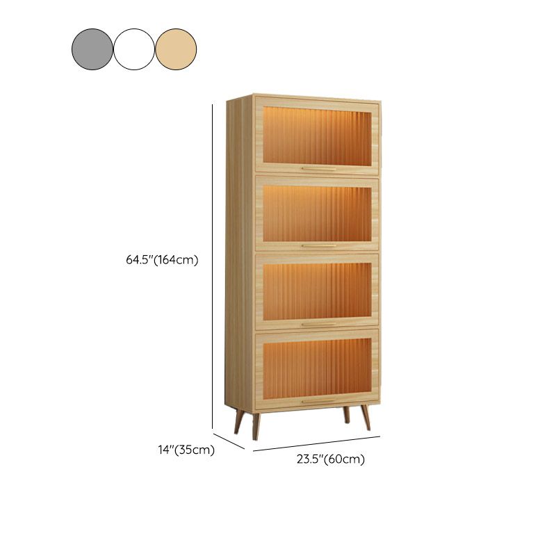 Glam Glass Door Sideboard Engineered Wood Side Board without LED Lights Clearhalo 'buffet_sideboard' 'Buffets & Sideboards' 'furn' 'furn_buffet_sideboard' 'Furniture' 'Kitchen & Dining Furniture' 1200x1200_13fa6137-067c-4152-9689-1f097954ccc2